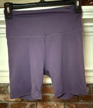 Ododos Women's High-Waisted Athletic Biker Shorts in Purple